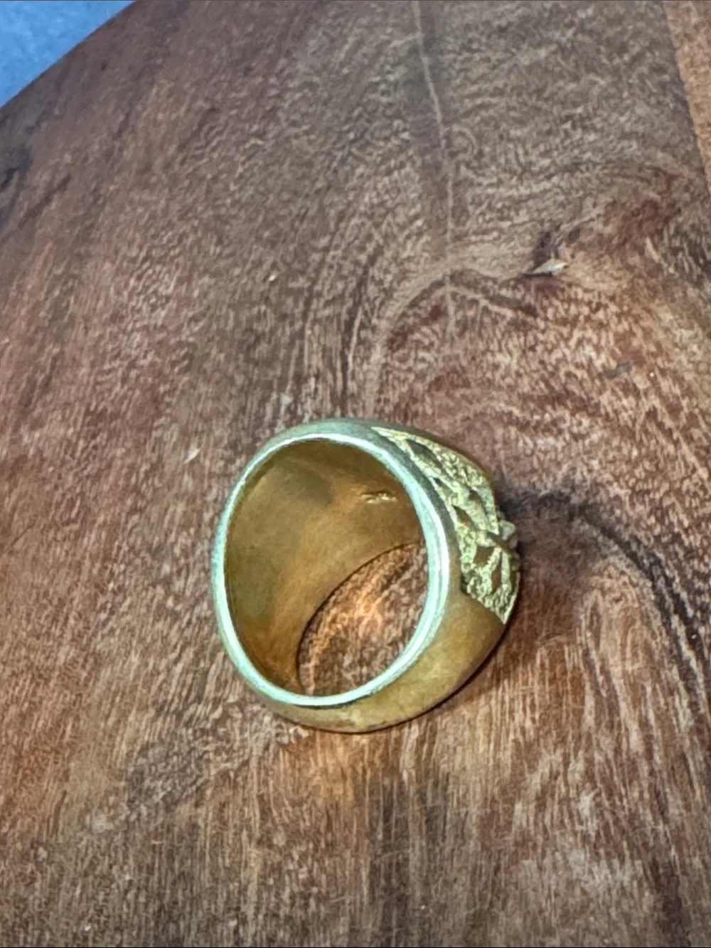 Men's Gold tone  Coin Signet Ring - Classic Profile Design